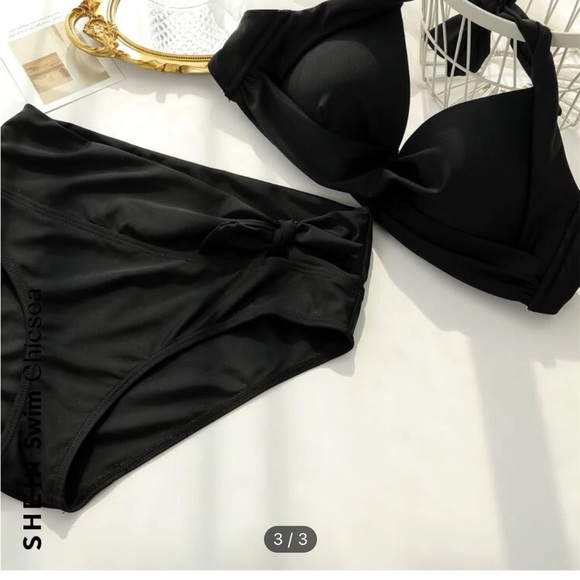 Lot of 5 SHEIN black 2 piece bathing suits and one additional top. NWOT - Picture 7 of 15